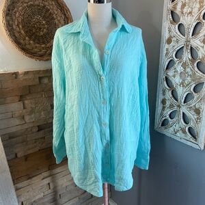 Vitamin A light blue Button-Down Shirt dress size S